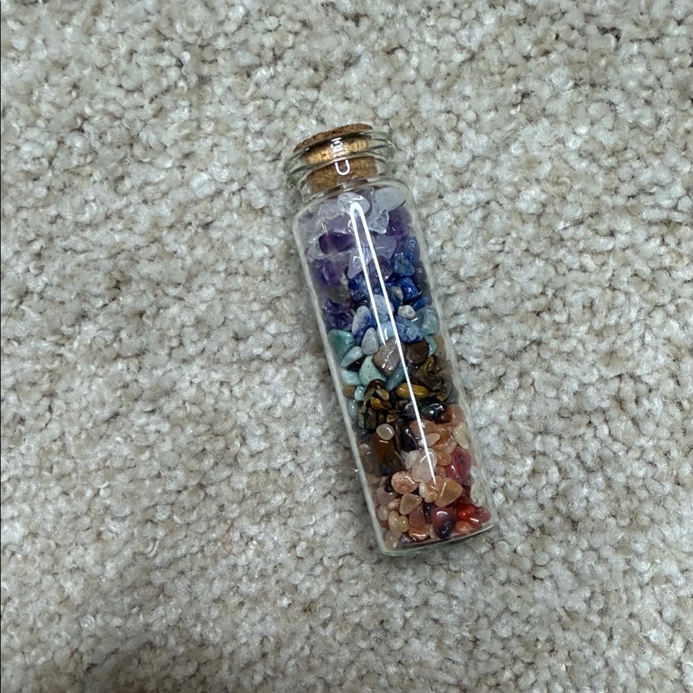 Chakra Crystal Bottle with Cork